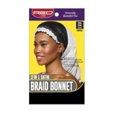 RED KISS 2 IN 1SATIN BRAID BONNET