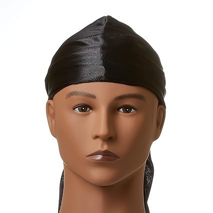 RED KISS POWER WAVE SILKY SATIN DURAG SUPERIOR BLACK