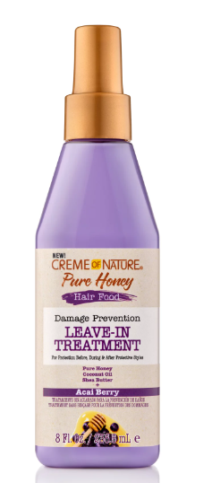 CREME OF NATURE PURE HONEY HAIR FOOD LEAVE-IN TREATMENT W/ACAI BERRY