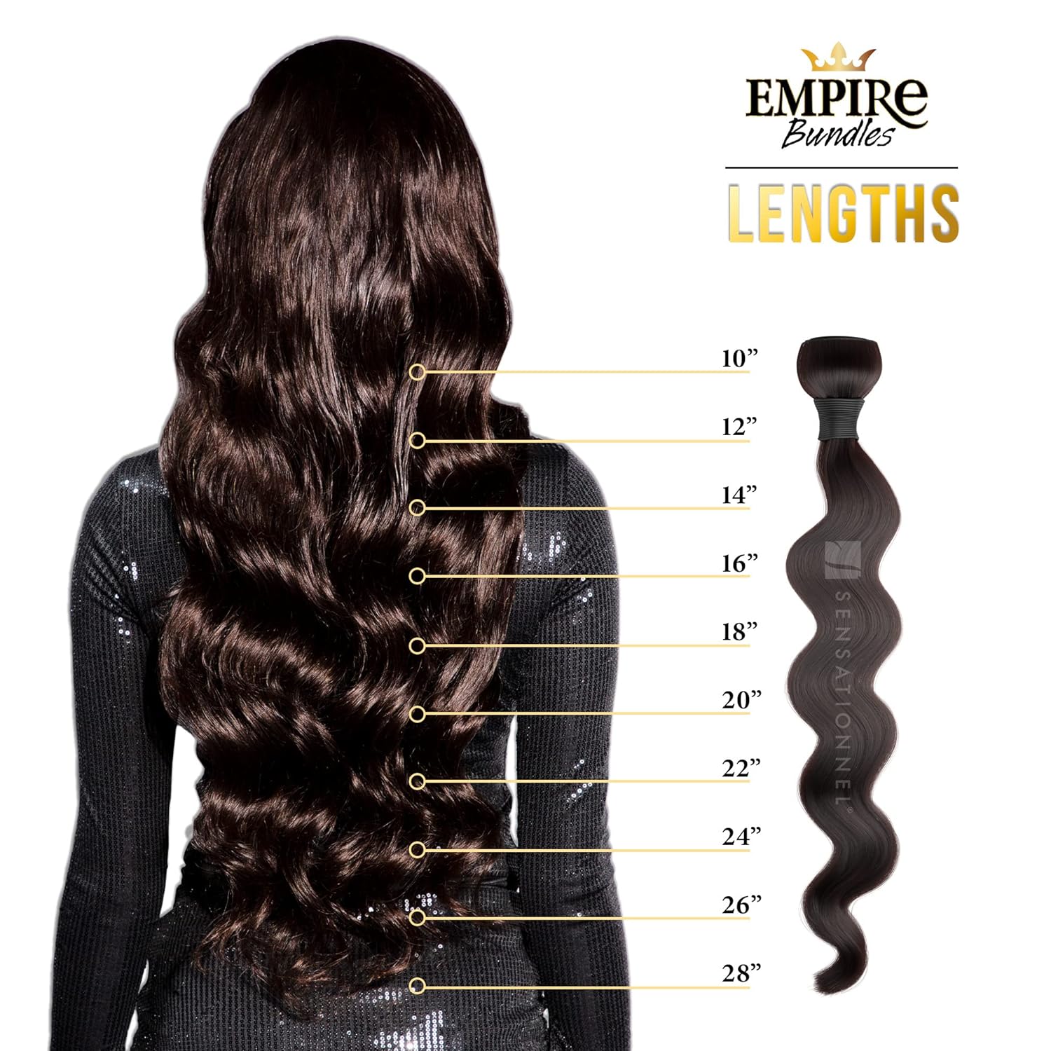 EMPIRE 100% HH MULTI 4  BODY WAVE 12"/14"/16"+CLOSURE #2