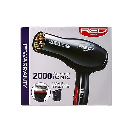 RED BY KISS 2000 CERAMIC IONIC DRYER