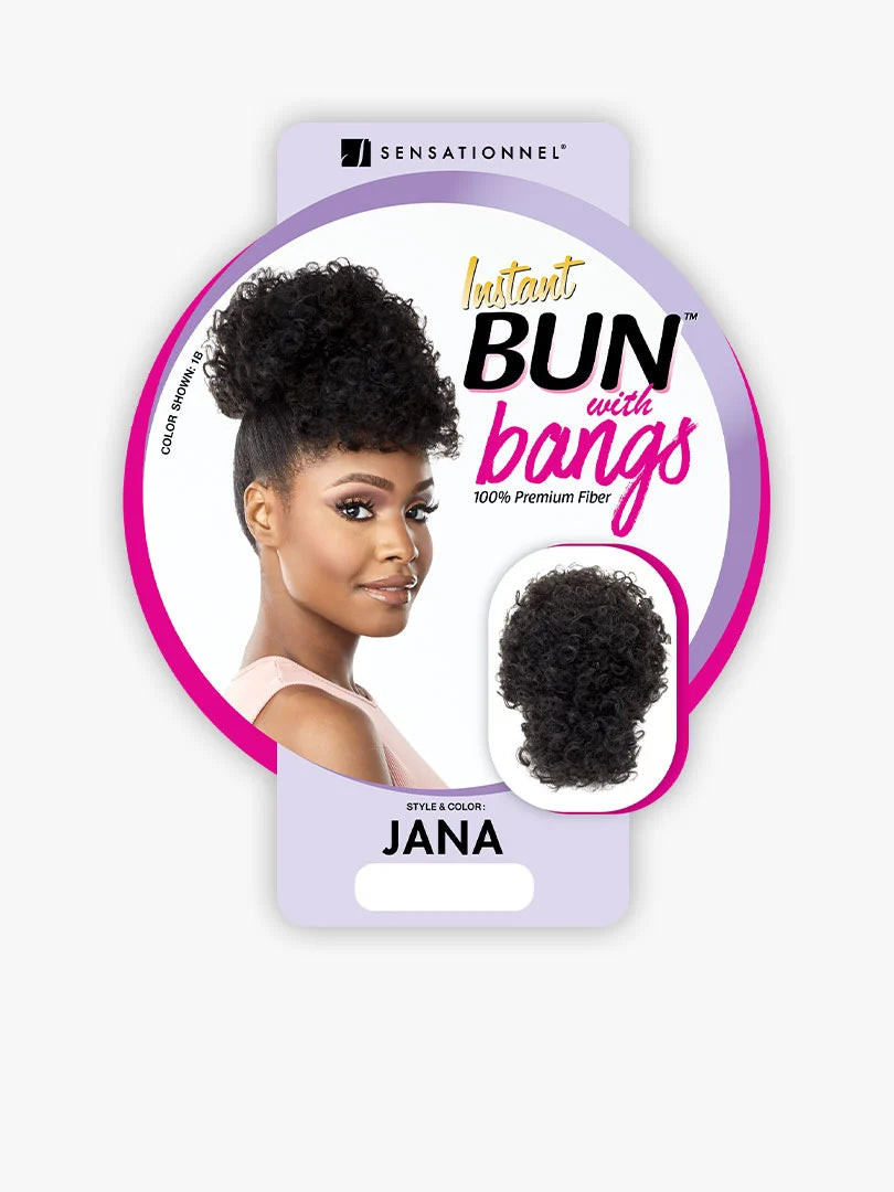 SENSATIONAL INSTANT BUN W/BANGS JANA #1