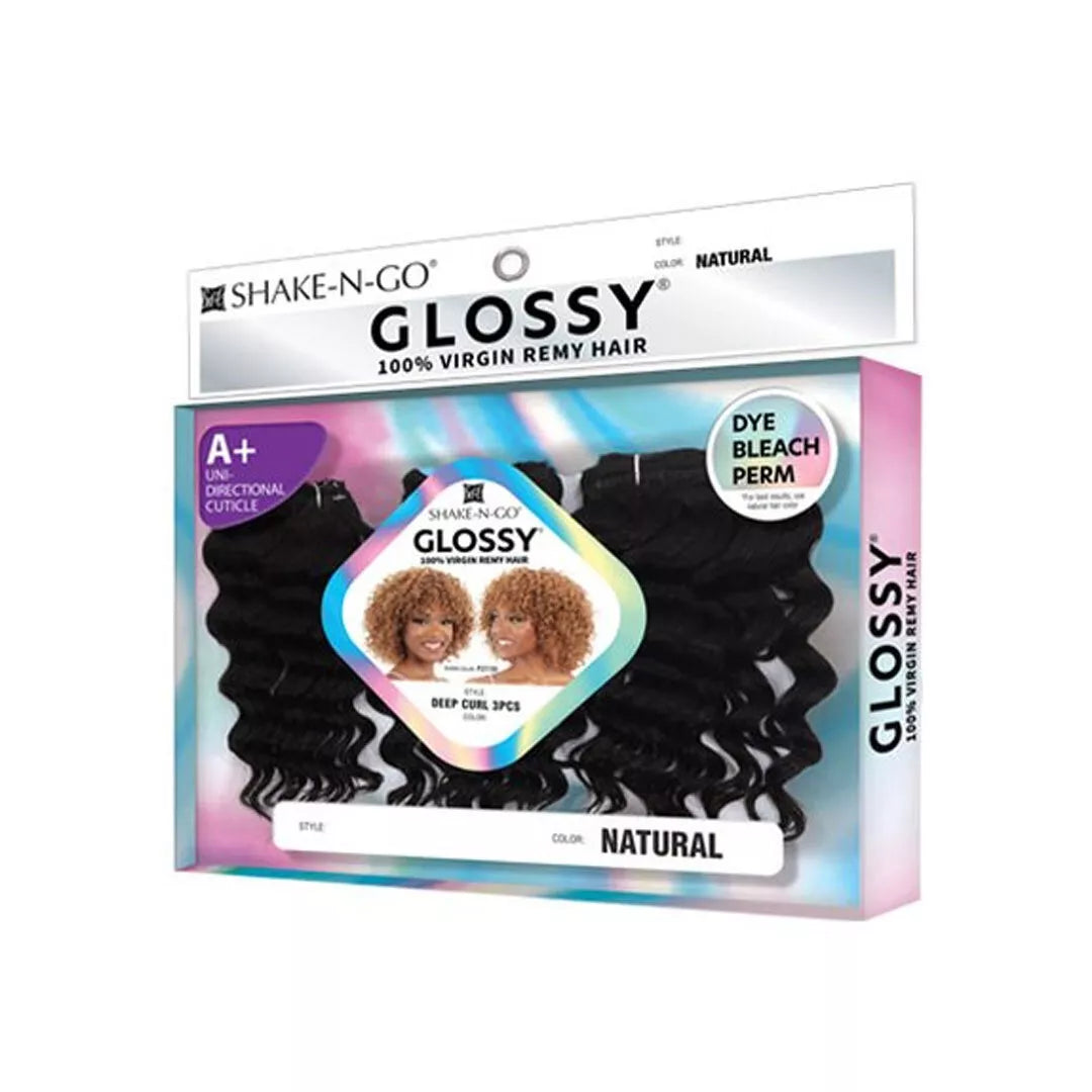 GLOSSY 100% VIRGIN REMY HAIR DEEP CURL 8" 3PCS #P1B/30