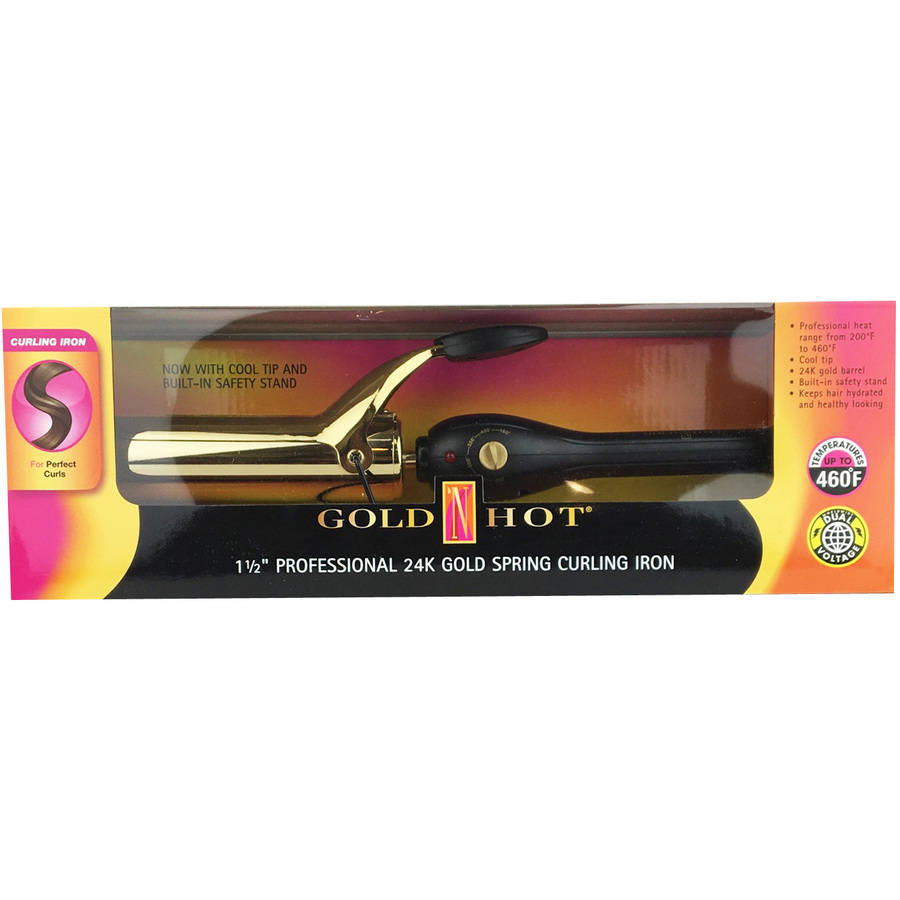 GOLD N HOT PROFESSIONAL 24K GOLD SPRING CURLING IRON 1.5"-Gold 'N Hot- Hive Beauty Supply