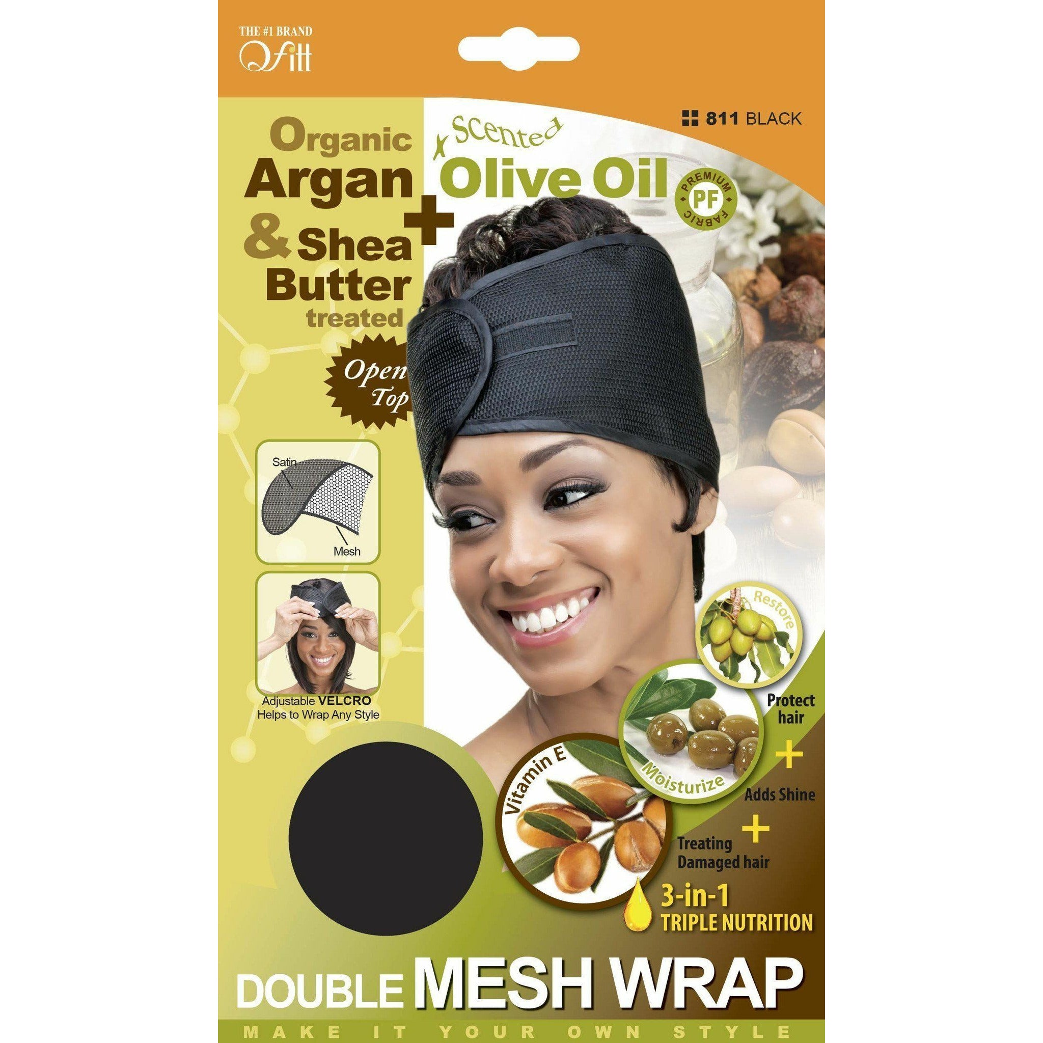 QFITT ADJUSTABLE DOUBLE MESH WRAP +ORGANIC OILS ASST-Qfitt- Hive Beauty Supply