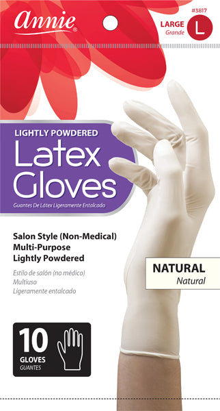 ANNIE LATEX GLOVES 10CT LARGE LIGHTLY POWDERED