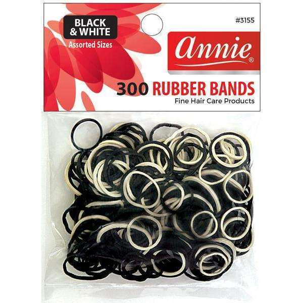 ANNIE RUBBER BAND 300ct BLACK/White