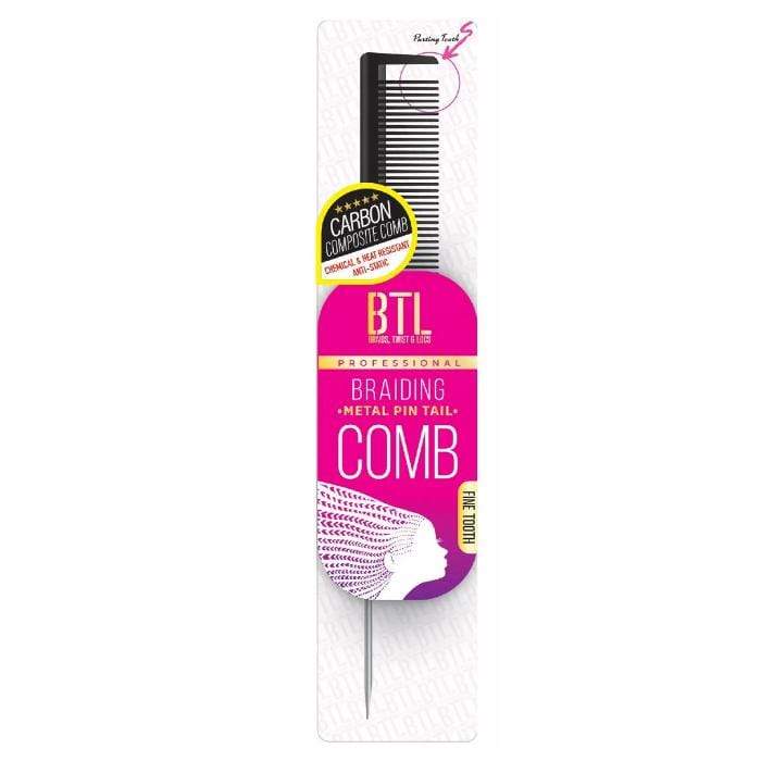 BTL Braiding Metal Pin Tail Comb W/ Separator-BTL- Hive Beauty Supply