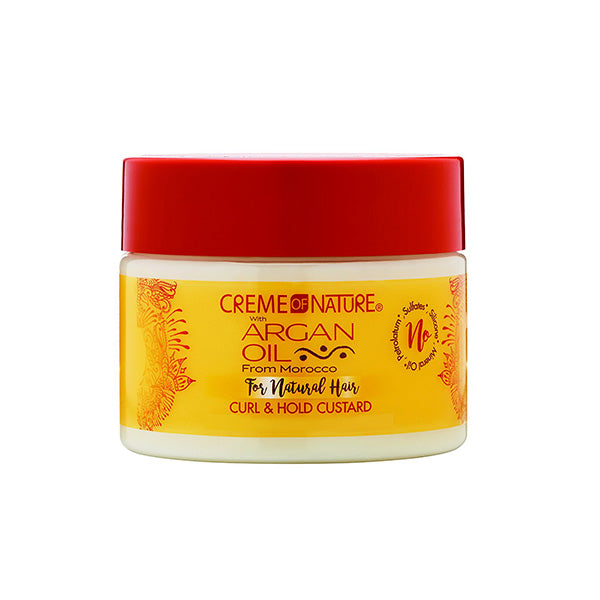 CREME OF NATURE ARGAN OIL CURL & HOLD CUSTARD 11.5oz-Creme Of Nature- Hive Beauty Supply