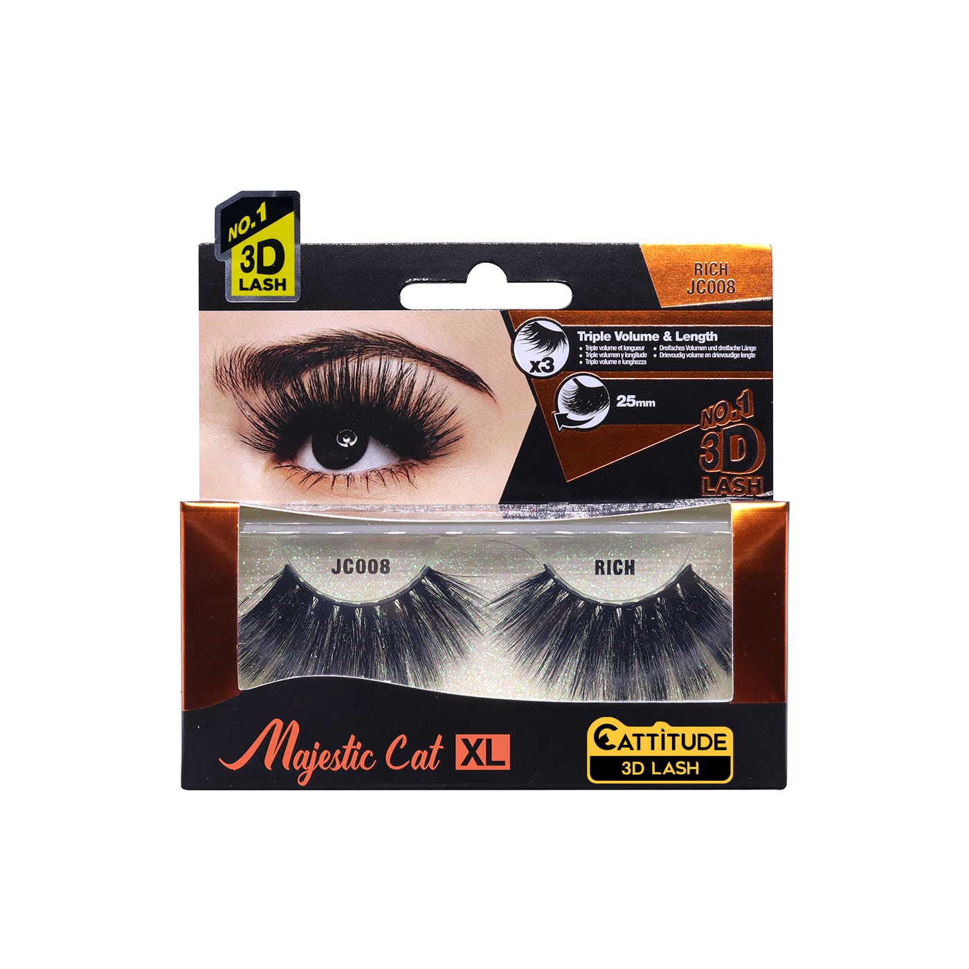 EBIN MAJESTIC CAT XL 3D EYELASHES RICH-Ebin New York- Hive Beauty Supply