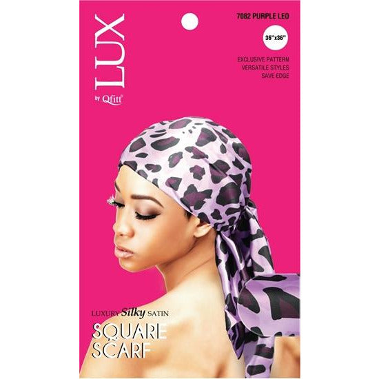 Lux by Qfitt Luxury Silky Satin Square Scarf 7082-Qfitt- Hive Beauty Supply