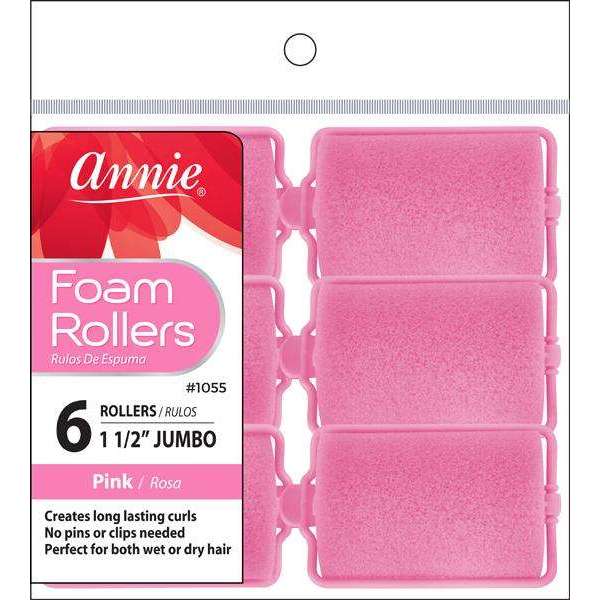 ANNIE FOAM ROLLERS 1.5" PINK 6CT-Annie- Hive Beauty Supply