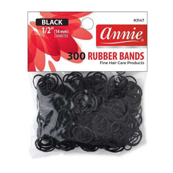 ANNIE RUBBER BAND 300ct BLACK-Annie- Hive Beauty Supply