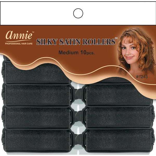 Annie Silky Satin Rollers Medium 10pcs #1243-Annie- Hive Beauty Supply