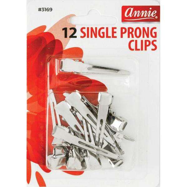 ANNIE SINGLE PRONG CLIPS 12CT-Annie- Hive Beauty Supply