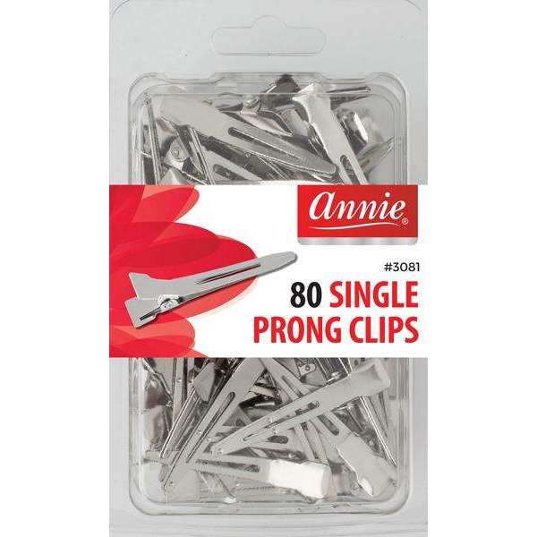 ANNIE SINGLE PRONG CLIPS 80CT-Annie- Hive Beauty Supply