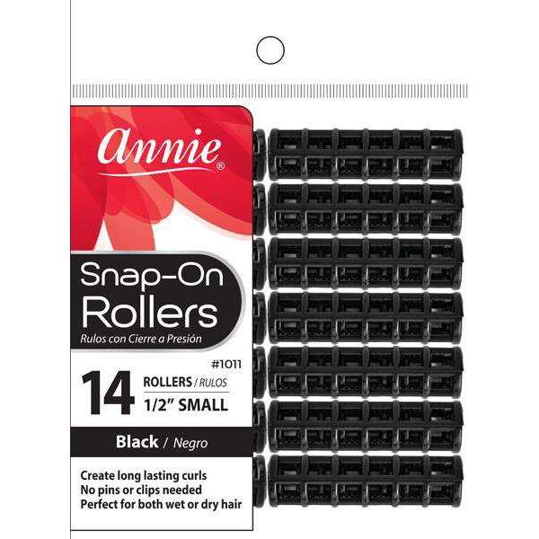 Annie Snap-On Magnetic Rollers Black 8ct-Annie- Hive Beauty Supply