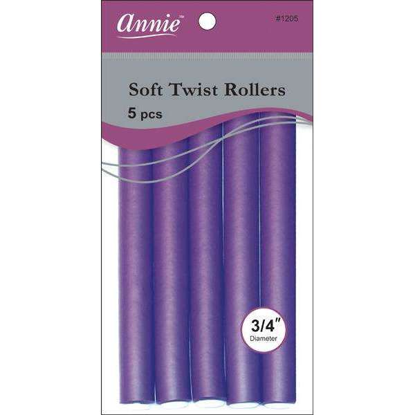 ANNIE OR KAY SOFT TWIST ROLLERS 3/4" 5 Ct. PURPLE-Annie- Hive Beauty Supply