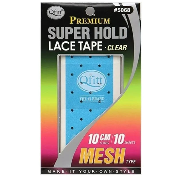 QFITT PREMIUM SUPER HOLD LACE TAPE MESH CLEAR 10ct