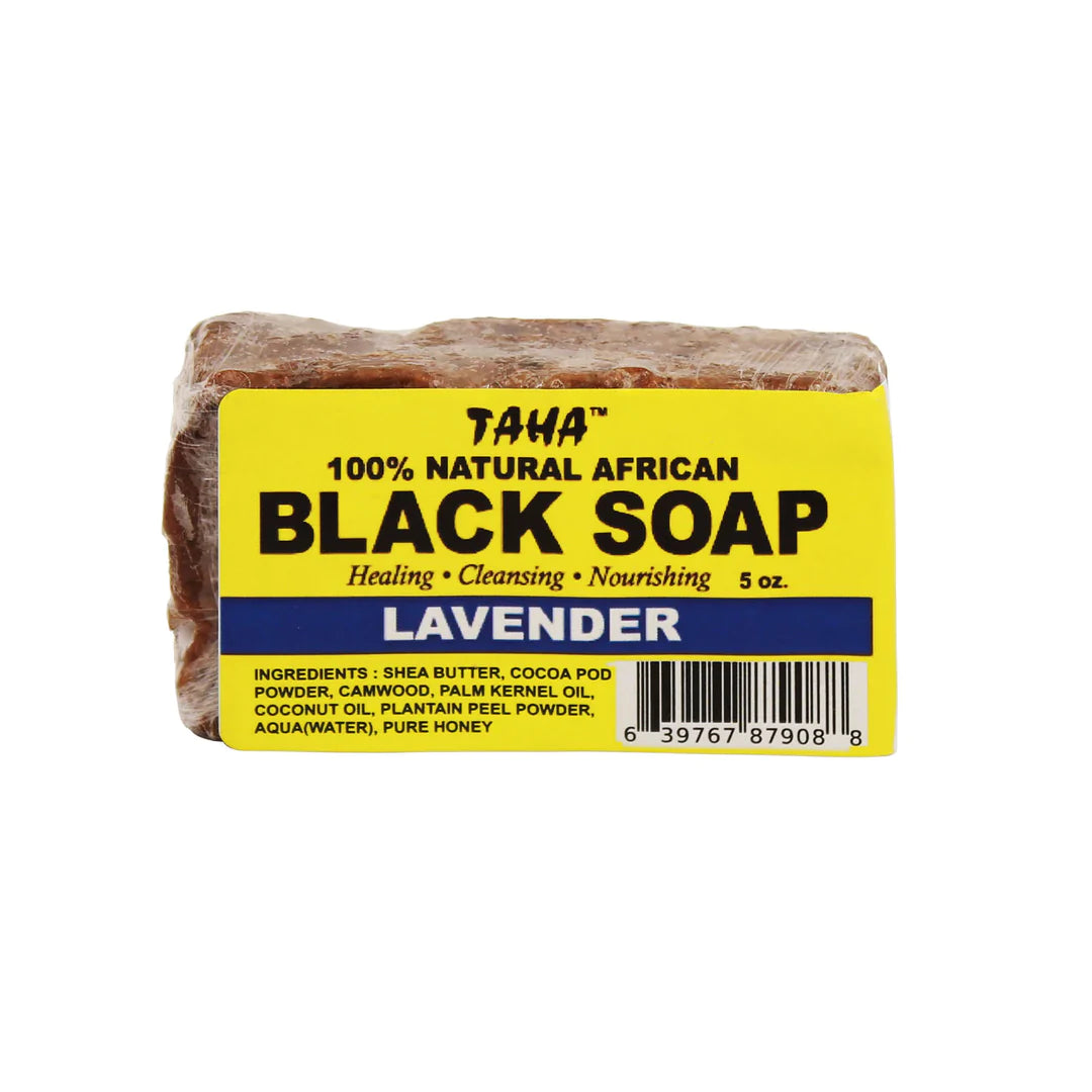 TAHA 100% AFRICAN BLACK SOAP LAVENDER 5oz