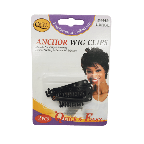 QFITT ANCHOR WIG CLIPS LARGE 2PCS Black-Qfitt- Hive Beauty Supply
